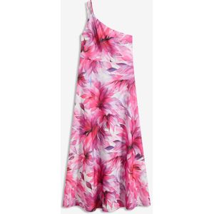 One shoulder jurk van gestructureerde crêpe