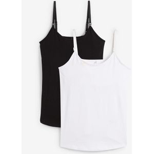 Zwangerschapstop / voedingstop (set van 2) met biologisch katoen