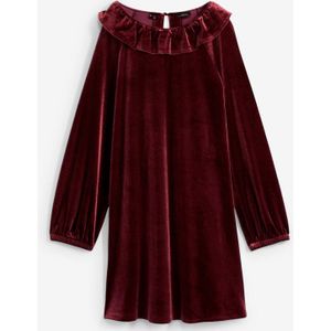 Fluwelen jurk met volants