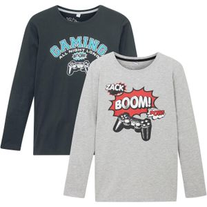 Jongens longsleeve (set van 2) met biologisch katoen