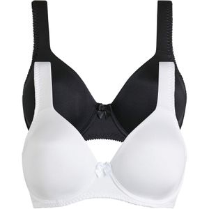 T-shirt bh met beugels en glanseffect (set van 2)