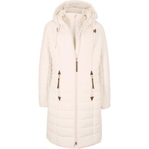 Lange gewatteerde jas, 2-in-1 look