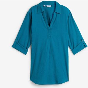 Blouse met linnen en 3/4 mouwen