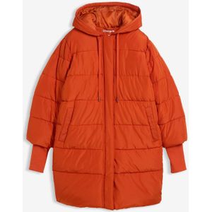 Gewatteerde, lange outdoor jas, waterafstotend