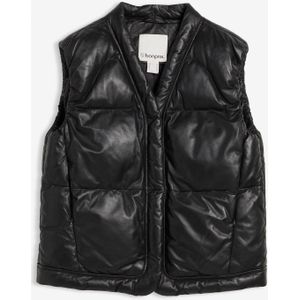 Leren bodywarmer van lamsnappa