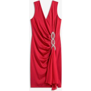 Jersey jurk met strassapplicatie