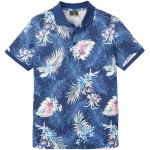 Jersey poloshirt met Hawaï-print, korte mouw