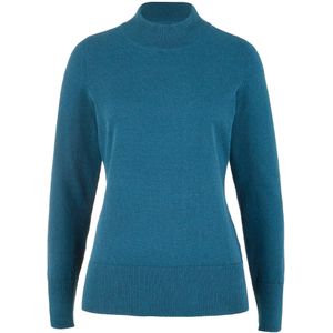 Fijngebreide basic trui met opstaande kraag en gerecycled materiaal