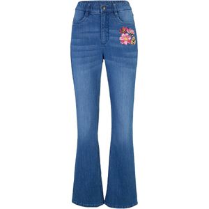 High waist jeans met comfortband, bootcut