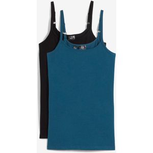 Lange spaghetti top met biologisch katoen (set van 2)