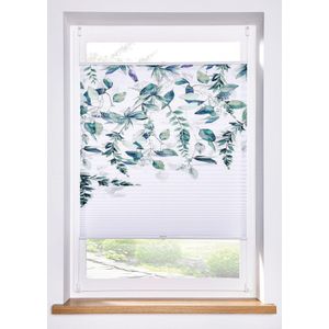 Plisségordijn met bladerprint