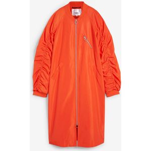 Lange jas met gebreide kraag