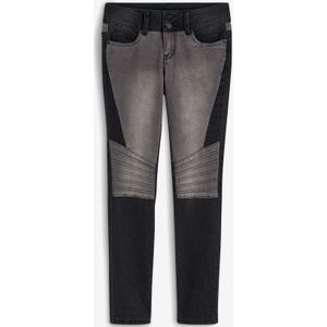 Skinny jeans tweekleurig in bikerstijl