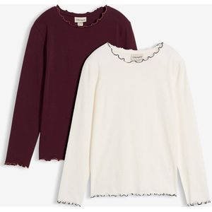 Longsleeve in een elastische biologische katoenmix  (set van 2)