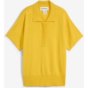 Fijn gebreide trui met zijde en een polokraag