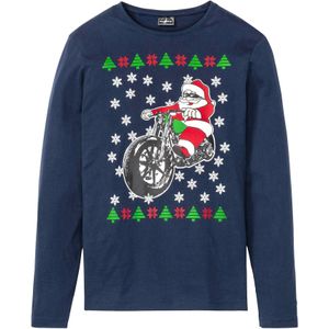 Longsleeve met kerstmotief, slim fit