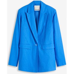 Casual linnen blazer met brede revers