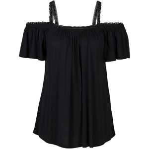 Cold shoulder shirt met kant