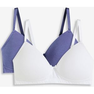 Voorgevormde bh zonder beugels met biologisch katoen (set van 2)