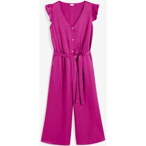 Satijnen jumpsuit met volants