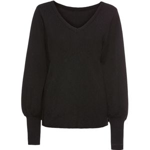 Fijngebreide trui met ballonmouwen