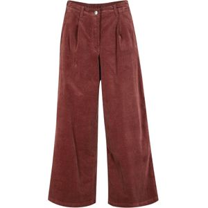 Wijde stretch corduroy culotte met high-waist comfortband, 7/8 lengte