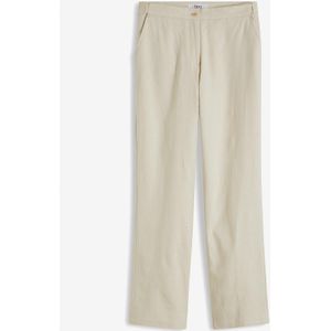 High waist broek van een linnen-viscosemix