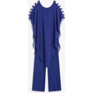 Jumpsuit met overgooier van fijn chiffon