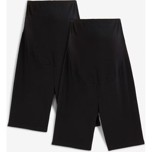 Geribde zwangerschaps biker short (set van 2)