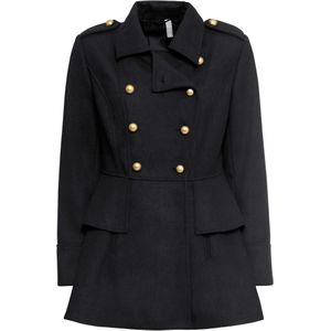 Korte coat in military style met wol, korte maten