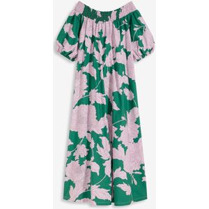 Gedessineerde Carmen jurk van puur katoen