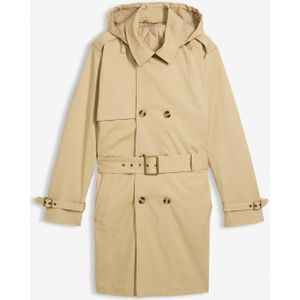 2-in-1 trenchcoat met afneembare capuchon, waterafstotend