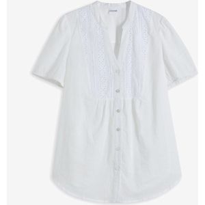 Blouse met broderie anglaise