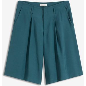 Wijde bermuda met bandplooien