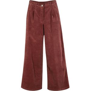 Wijde stretch corduroy culotte met high-waist comfortband, 7/8 lengte