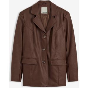Lange blazer van imitatieleer