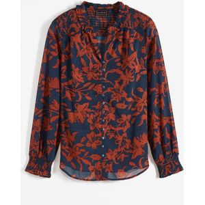 Chiffon blouse met smokwerk