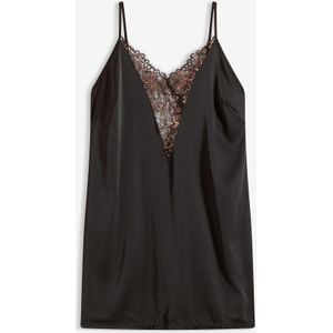 Satijnen slipdress met glanseffect