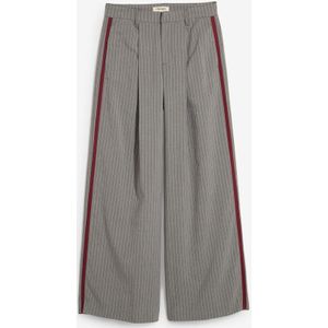 Bandplooibroek met contrasterende strepen
