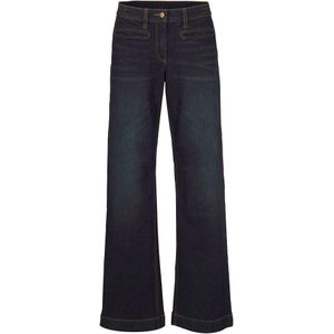Wide leg mid waist jeans met een comfortabele band