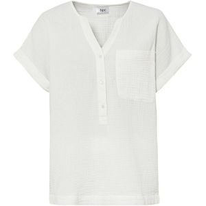 Mousseline blouse met knoopsluiting en zak