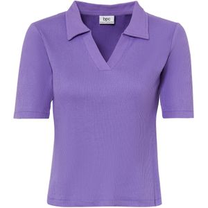 Geribd poloshirt, halflange mouw