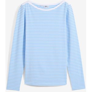 Gestreepte longsleeve met boothals