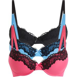 Voorgevormde beugel bh met gerecycled polyamide (set van 3)