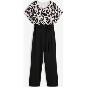 Jumpsuit in wikkellook met print