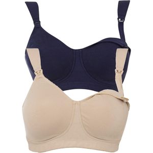 Voedingsbh zonder beugels (set van 2) met biologisch katoen
