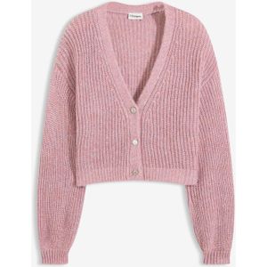 Oversized vest met glanzend garen en wol