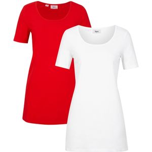 Lang basic T-shirt (set van 2)