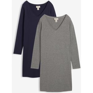 Jersey jurk van viscose (set van 2)