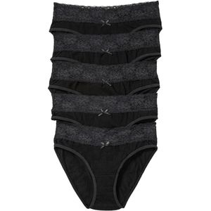 Slip - Set van 5 - Damesslip - Comfortabel Design - Extra Brede Band van Kant